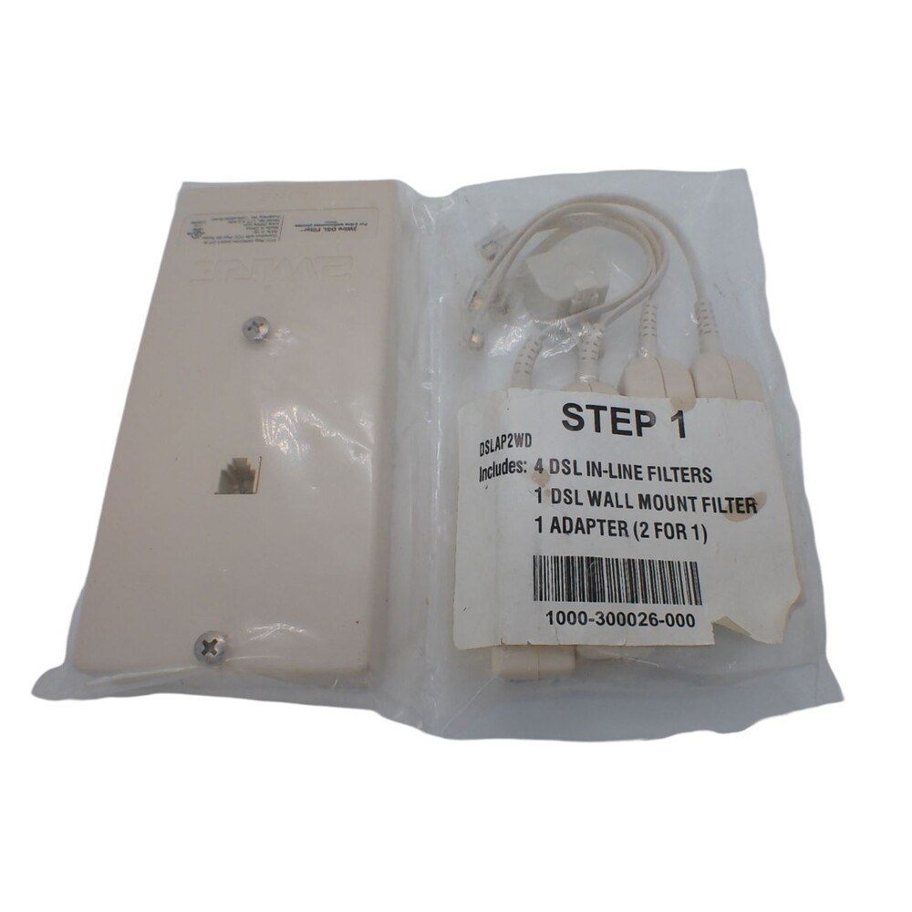 DSL Filter Adapter Kit 4 IN Line Filters Filter 1 Adapter Kit DSLAP2WD - NEW